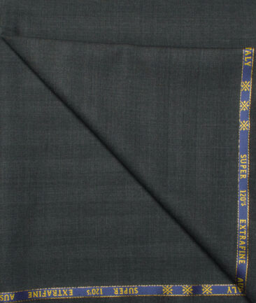 Cavalero Italy Men's 60% Wool Super 120's Self Design  Unstitched Trouser Fabric (Dark Grey)