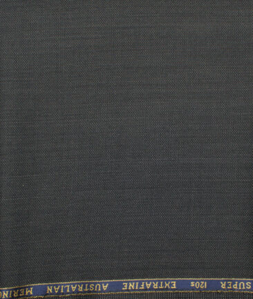 Cavalero Italy Men's 60% Wool Super 120's Structured  Unstitched Trouser Fabric (Dark Grey)