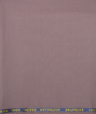 Cavalero Italy Men's 60% Wool Super 120's Structured  Unstitched Trouser Fabric (Falcon Pink)