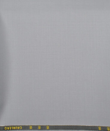 Cavalero Italy Men's 60% Wool Super 120's Solids  Unstitched Trouser Fabric (Coin Grey)