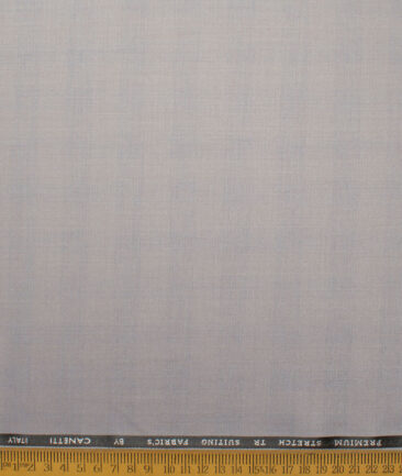 Canetti Italy Men's Terry Rayon  Checks  Unstitched Stretchable Suiting Fabric (French Grey)