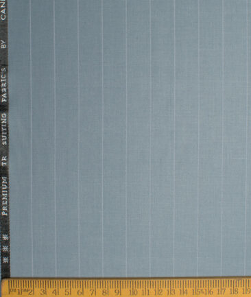 Canetti Italy Men's Terry Rayon  Striped  Unstitched Suiting Fabric (Regent Blue)