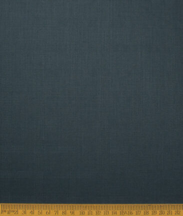 D&J Men's Terry Rayon  Checks  Unstitched Suiting Fabric (Dark Aqua Green)