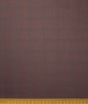 D&J Men's Terry Rayon  Checks  Unstitched Suiting Fabric (Wine)