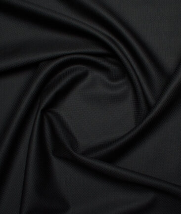 Luigi Bernardo Italy Men's Terry Rayon  Structured  Unstitched Suiting Fabric (Black)