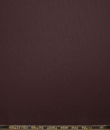 Luigi Bernardo Italy Men's Terry Rayon  Structured  Unstitched Suiting Fabric (Dark Wine)