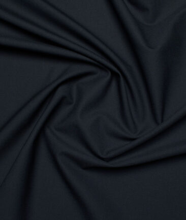 Luigi Bernardo Italy Men's Terry Rayon  Solids  Unstitched Stretchable Suiting Fabric (Dark Blue)