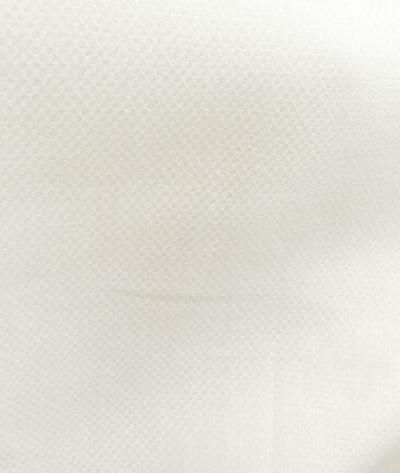 Linen Club Men's Pure Linen 40 LEA Structured  Unstitched Suiting Fabric (Cream)