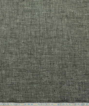 Linen Club Men's Pure Linen 44 LEA Self Design  Unstitched Suiting Fabric (Carbon Grey)