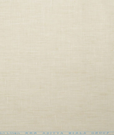 Linen Club Men's Pure Linen 44 LEA Structured  Unstitched Suiting Fabric (Old Lace Cream)