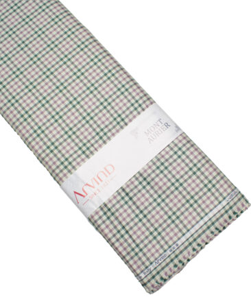 Arvind Men's  Superfine Cotton Checks  Unstitched Shirting Fabric (Olive Green)