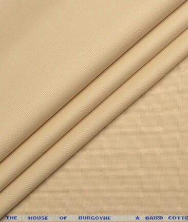 Burgoyne Men's 98% Cotton  Structured  Unstitched Stretchable Trouser / Chinos Fabric (Beige)