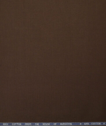 Burgoyne Men's 100% Cotton  Solids  Unstitched Trouser / Chinos Fabric (Dark Chocolate Brown)