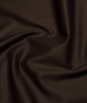 Burgoyne Men's 98% Cotton  Structured  Unstitched Stretchable Trouser / Chinos Fabric (Dark Chocolate Brown)