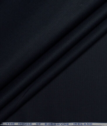 Burgoyne Men's 98% Cotton  Structured  Unstitched Stretchable Trouser / Chinos Fabric (Dark Navy Blue)