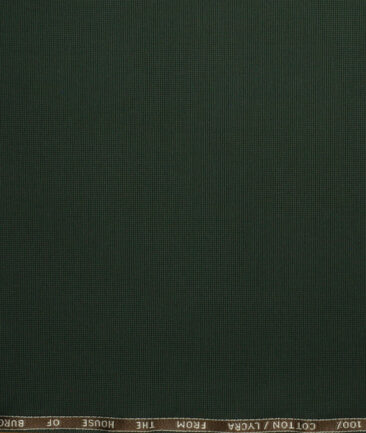 Burgoyne Men's 98% Cotton  Structured  Unstitched Stretchable Trouser / Chinos Fabric (Dark Pine Green)