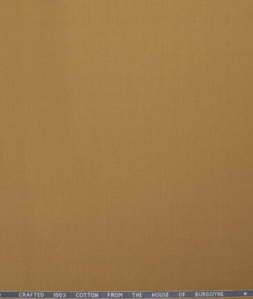 Burgoyne Men's 100% Cotton  Solids  Unstitched Trouser / Chinos Fabric (Leather Brown)