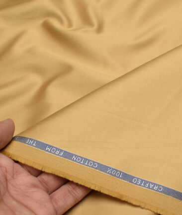 Burgoyne Men's 100% Cotton  Solids  Unstitched Trouser / Chinos Fabric (Sand Brown)