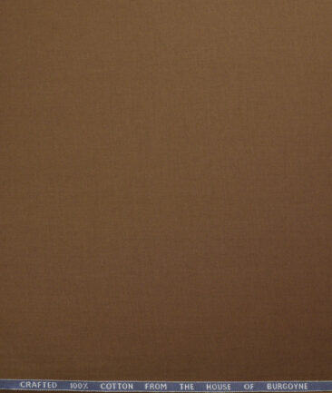 Burgoyne Men's 100% Cotton  Solids  Unstitched Trouser / Chinos Fabric (Tobacco Brown)