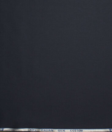 Ferricio Deitlo Men's 60's Giza Cotton Solids  Unstitched Shirting Fabric (Dark Navy Blue)