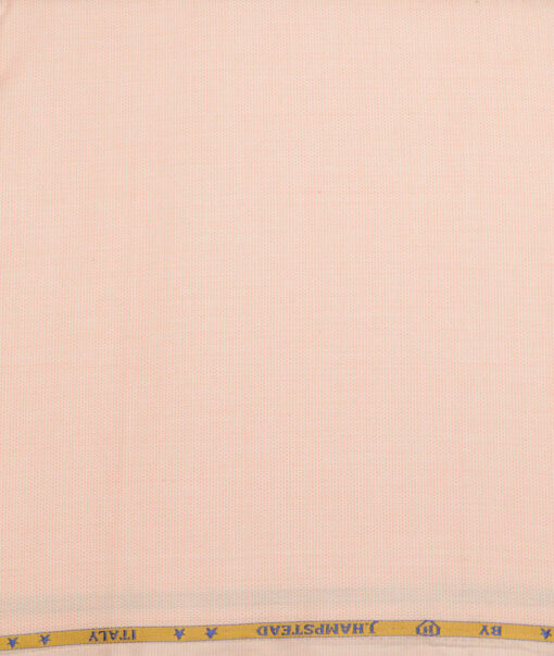 J.hampstead Men's  Giza Cotton Structured  Unstitched Shirt Fabric (Peach)