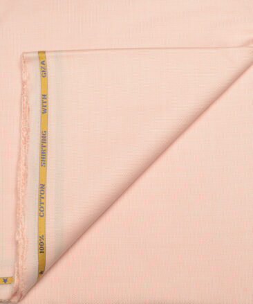 J.hampstead Men's  Giza Cotton Structured  Unstitched Shirt Fabric (Peach)