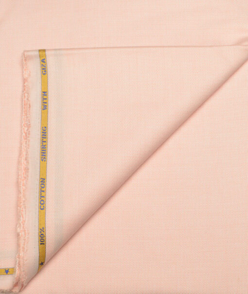 J.hampstead Men's  Giza Cotton Structured  Unstitched Shirt Fabric (Peach)