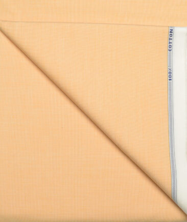 J.hampstead Men's  Giza Cotton Self Design  Unstitched Shirt Fabric (Peach)