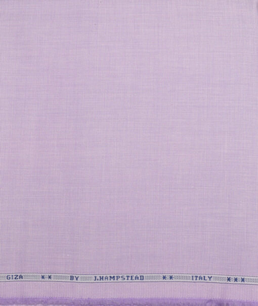 J.hampstead Men's  Giza Cotton Structured  Unstitched Shirt Fabric (Purple)