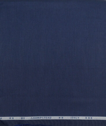 J.hampstead Men's  Giza Cotton Self Design  Unstitched Shirt Fabric (Dark Royal Blue)