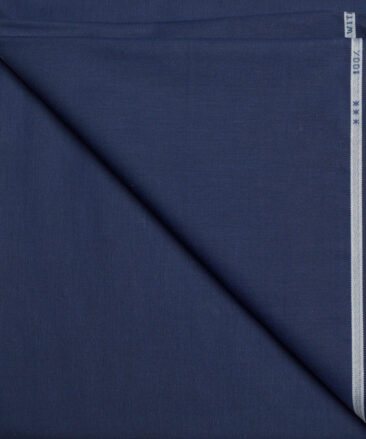 J.hampstead Men's  Giza Cotton Self Design  Unstitched Shirt Fabric (Dark Royal Blue)