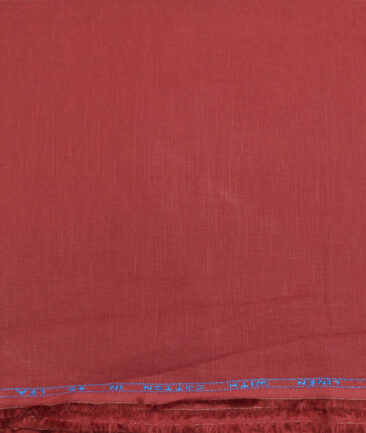 J.hampstead Men's  Cotton Linen Solids  Unstitched Shirt Fabric (Red)