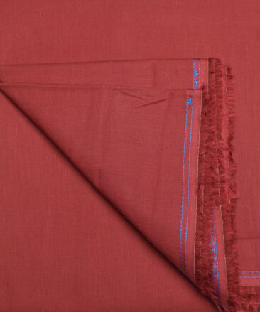 J.hampstead Men's  Cotton Linen Solids  Unstitched Shirt Fabric (Red)