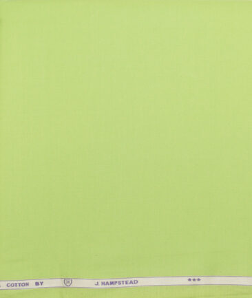 J.hampstead Men's  Giza Cotton Solids  Unstitched Shirt Fabric (Parrot Green)