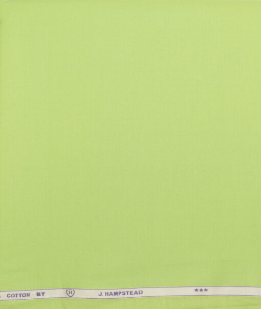 J.hampstead Men's  Giza Cotton Solids  Unstitched Shirt Fabric (Parrot Green)