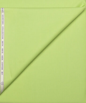 J.hampstead Men's  Giza Cotton Solids  Unstitched Shirt Fabric (Parrot Green)