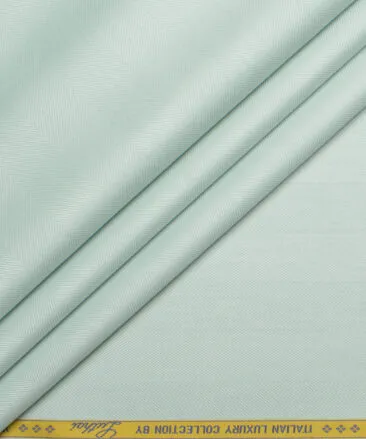 Luthai Men's 80's Supima Cotton Striped  Unstitched Shirting Fabric (Light Lilly Green)