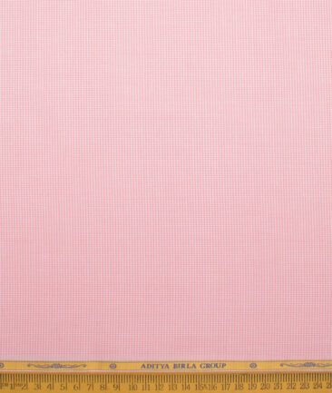 Soktas Men's  Giza Cotton Houndstooth  Unstitched Shirting Fabric (Pink)