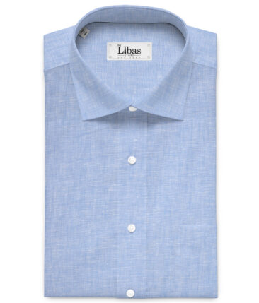 Arvind  70 LEA Irish Linen Self Design  Unstitched Shirt or Kurta Fabric (Baby Blue)