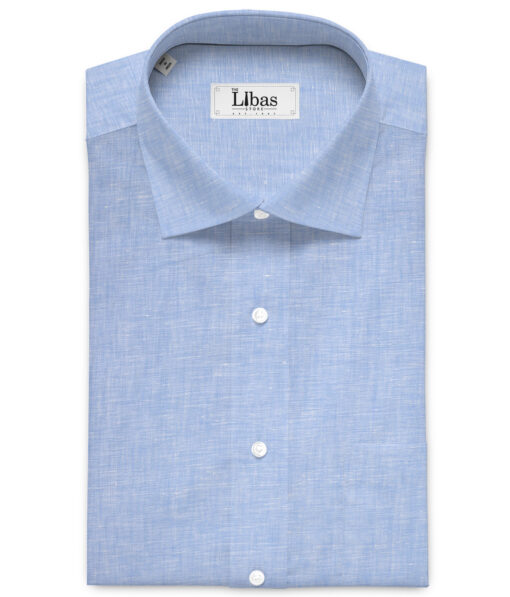 Arvind  70 LEA Irish Linen Self Design  Unstitched Shirt or Kurta Fabric (Baby Blue)