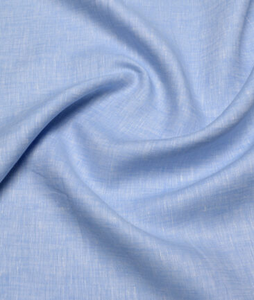 Arvind  70 LEA Irish Linen Self Design  Unstitched Shirt or Kurta Fabric (Baby Blue)