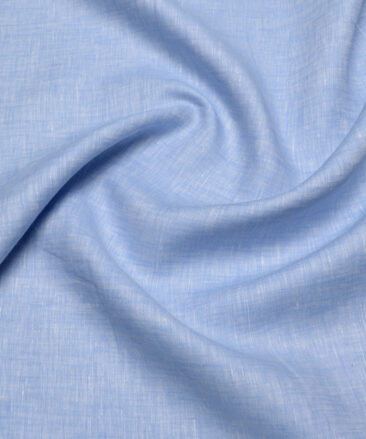Arvind  70 LEA Irish Linen Self Design  Unstitched Shirt or Kurta Fabric (Baby Blue)