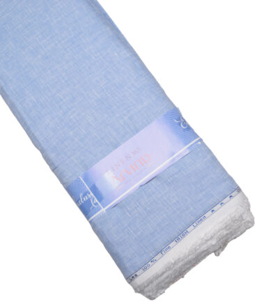 Arvind  70 LEA Irish Linen Self Design  Unstitched Shirt or Kurta Fabric (Baby Blue)