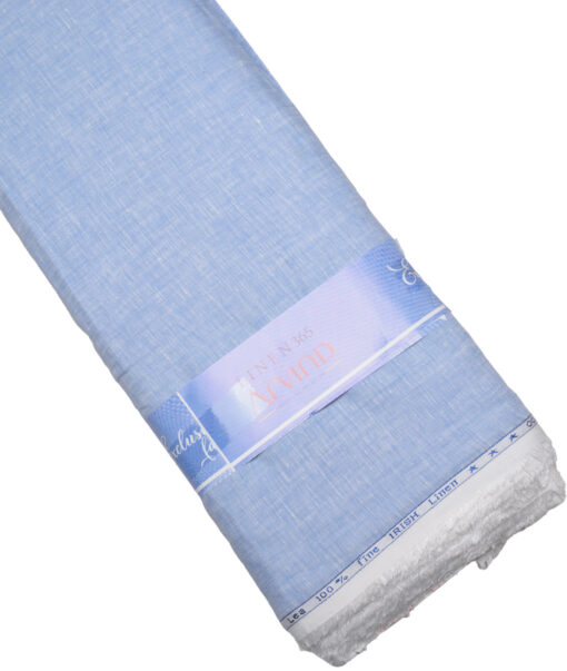 Arvind  70 LEA Irish Linen Self Design  Unstitched Shirt or Kurta Fabric (Baby Blue)