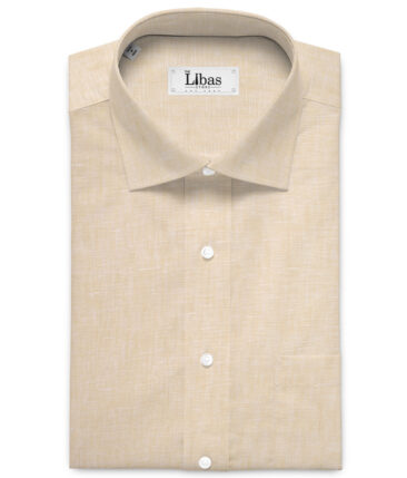 Arvind  70 LEA Irish Linen Self Design  Unstitched Shirt or Kurta Fabric (Dairy Cream)