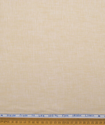 Arvind  70 LEA Irish Linen Self Design  Unstitched Shirt or Kurta Fabric (Dairy Cream)