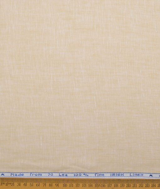 Arvind  70 LEA Irish Linen Self Design  Unstitched Shirt or Kurta Fabric (Dairy Cream)