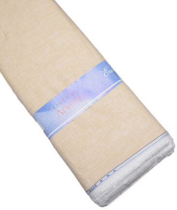 Arvind  70 LEA Irish Linen Self Design  Unstitched Shirt or Kurta Fabric (Dairy Cream)