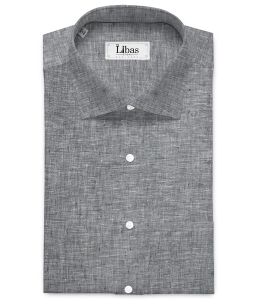Arvind  70 LEA Irish Linen Self Design  Unstitched Shirt or Kurta Fabric (Dark Grey)