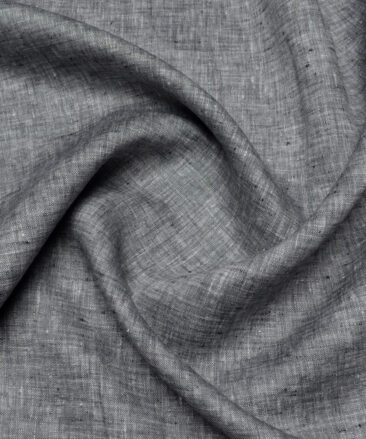 Arvind  70 LEA Irish Linen Self Design  Unstitched Shirt or Kurta Fabric (Dark Grey)